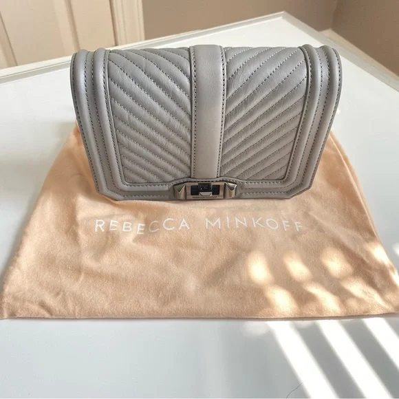 Rebecca Minkoff Leather Embroidered Crossbody Bag in Grey - Picture 8 of 12